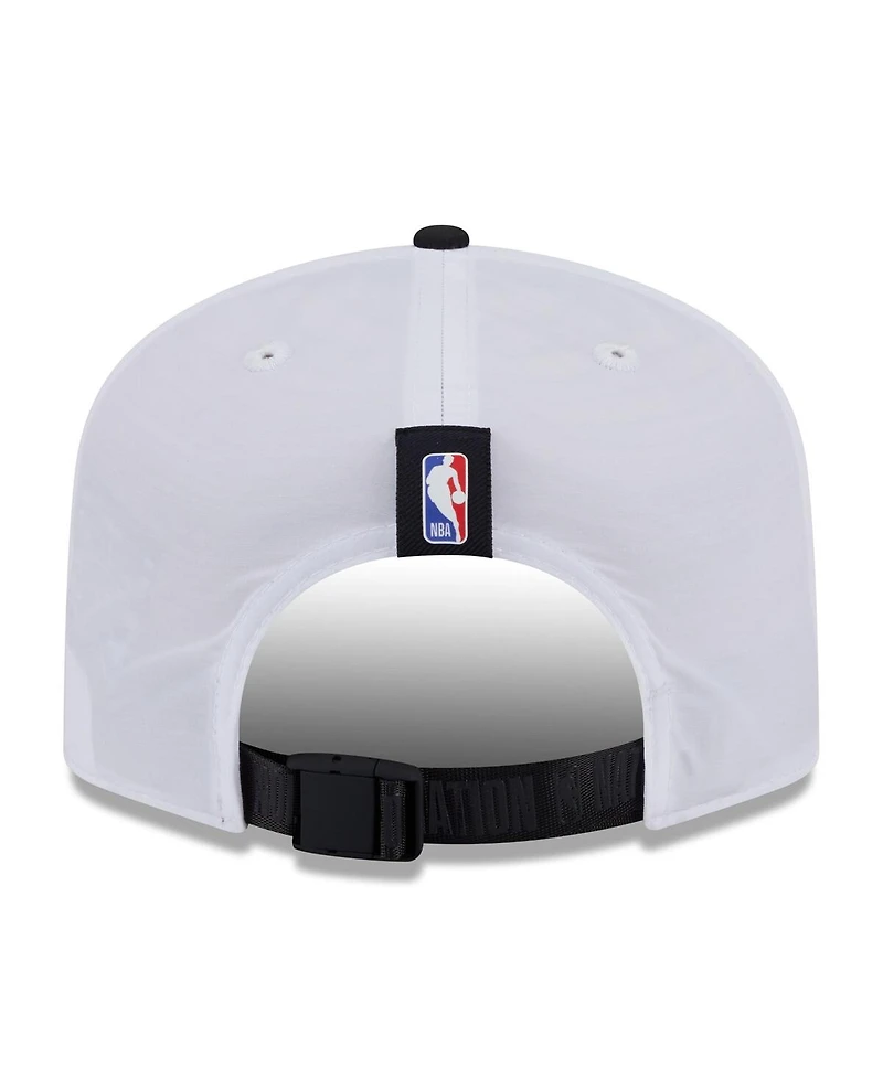 New Era Men's White/Black Brooklyn Nets 2025 Nba Draft On-Stage Nylon 19TWENTY Adjustable Hat