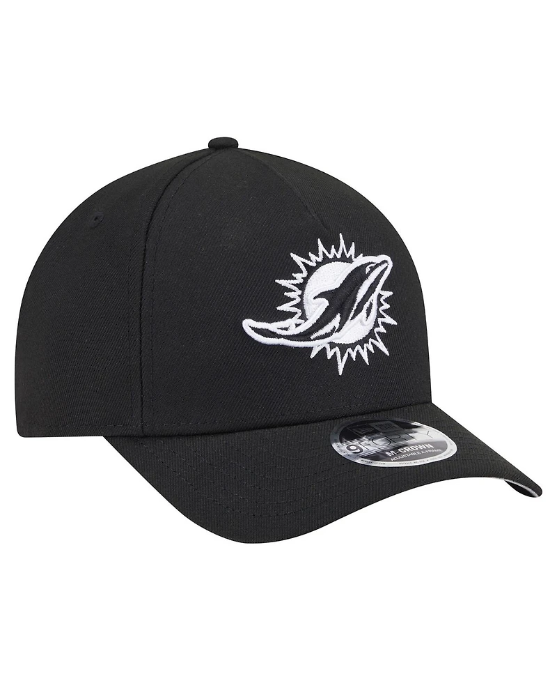 New Era Men's Black Miami Dolphins Team Collection 9FORTY M-Crown A-Frame Adjustable Hat