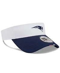 New Era Men's White/Navy New England Patriots 2025 Nfl Training Camp Adjustable Visor Hat