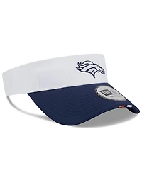 New Era Men's White/Navy Denver Broncos 2025 Nfl Training Camp Adjustable Visor Hat