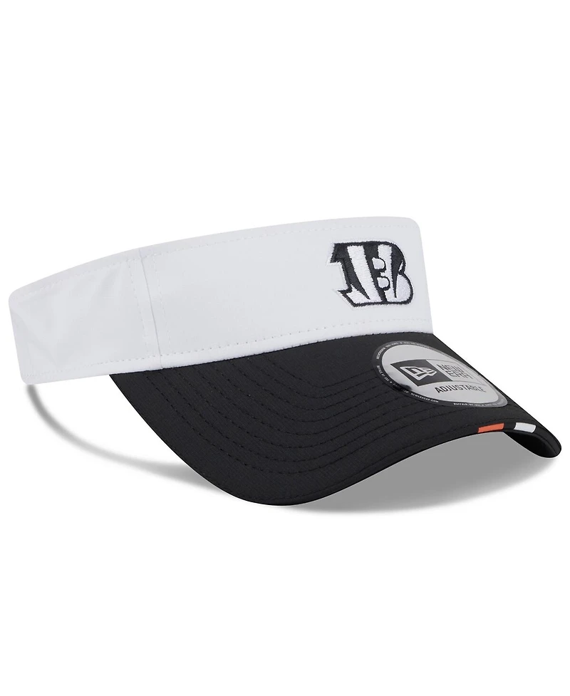 New Era Men's White/Black Cincinnati Bengals 2025 Nfl Training Camp Adjustable Visor Hat