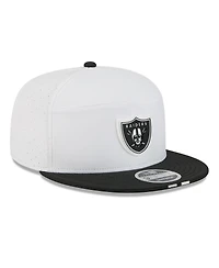 New Era Men's White/Black Las Vegas Raiders 2025 Nfl Training Camp Split Panel 9FIFTY Snapback Hat