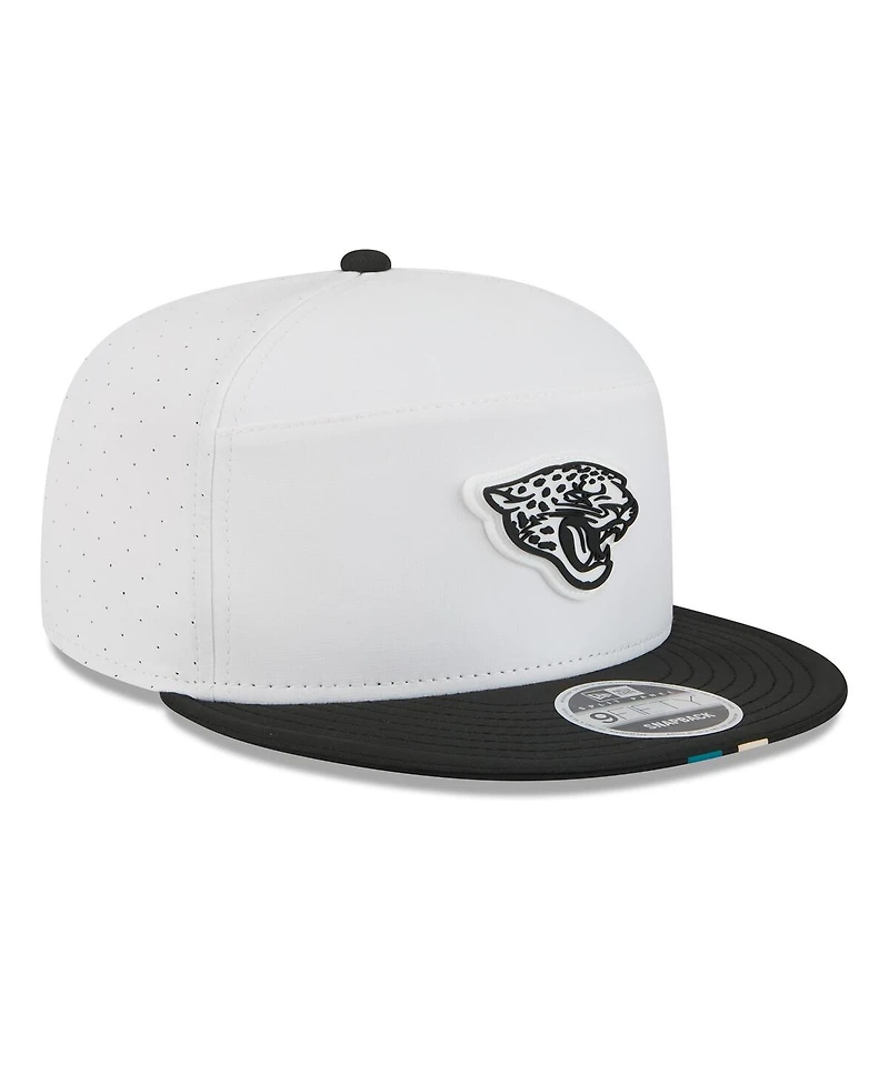 New Era Men's White/Black Jacksonville Jaguars 2025 Nfl Training Camp Split Panel 9FIFTY Snapback Hat