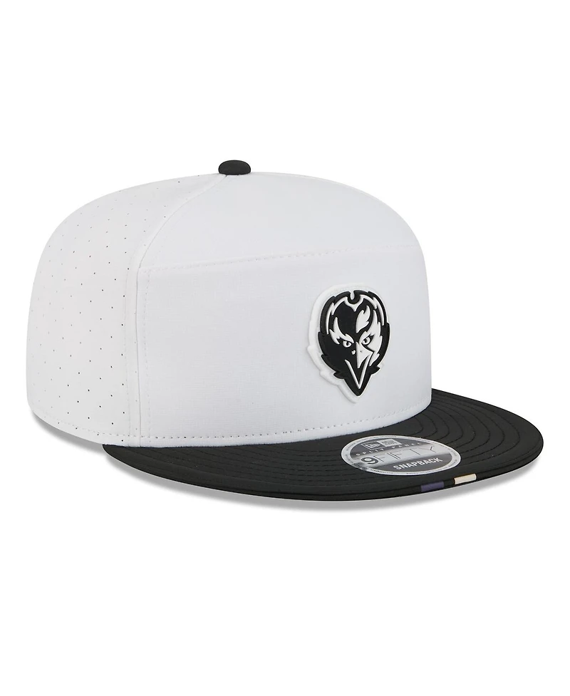 New Era Men's White/Black Baltimore Ravens 2025 Nfl Training Camp Split Panel 9FIFTY Snapback Hat
