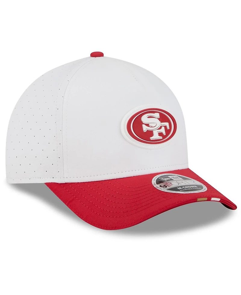 New Era Men's White/Scarlet San Francisco 49ers 2025 Nfl Training Camp A-Frame 9FORTY Adjustable Hat