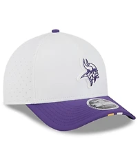 New Era Men's White/Purple Minnesota Vikings 2025 Nfl Training Camp A-Frame 9FORTY Adjustable Hat