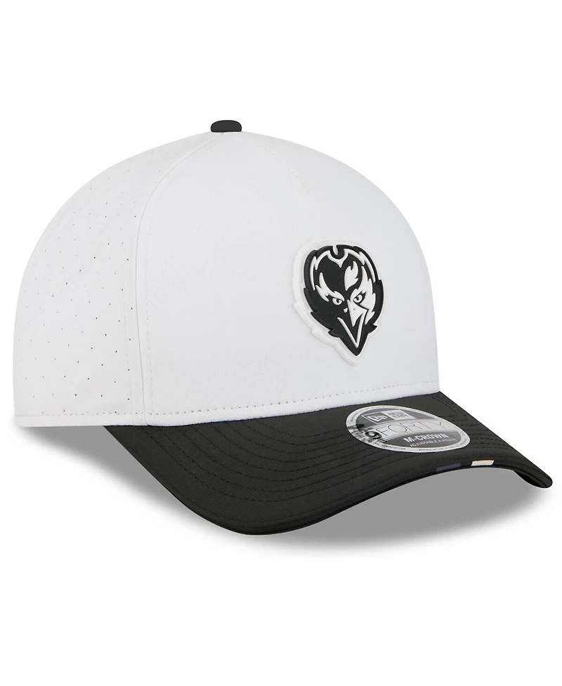 New Era Men's White/Black Baltimore Ravens 2025 Nfl Training Camp A-Frame 9FORTY Adjustable Hat