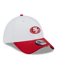 New Era Men's White/Scarlet San Francisco 49ers 2025 Nfl Training Camp 39THIRTY Flex Hat