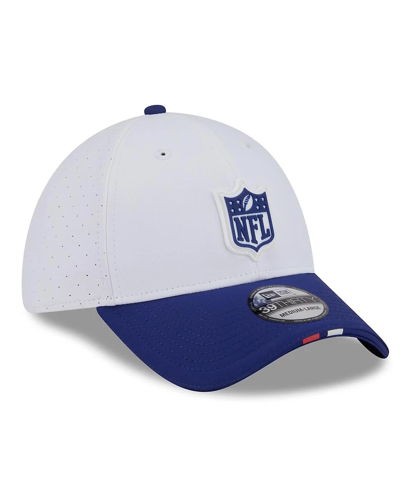 New Era Men's White/Navy 2025 Nfl Training Camp 39THIRTY Flex Hat