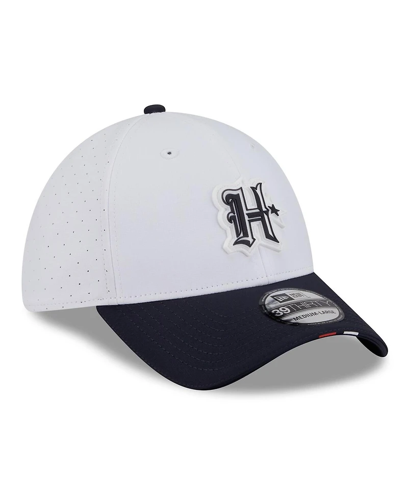 New Era Men's White/Navy Houston Texans 2025 Nfl Training Camp 39THIRTY Flex Hat