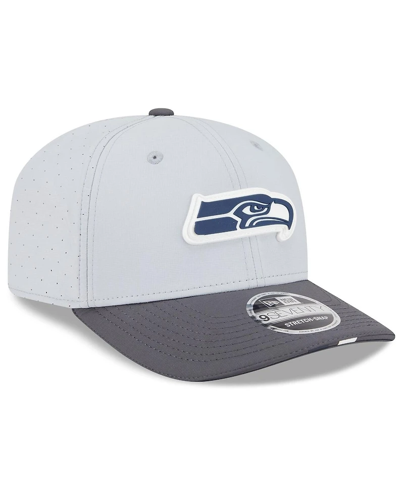 New Era Men's Gray/Graphite Seattle Seahawks 2025 Nfl Training Camp 9SEVENTY Adjustable Hat