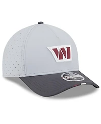 New Era Men's Gray/Graphite Washington Commanders 2025 Nfl Training Camp A-Frame 9FORTY Adjustable Hat