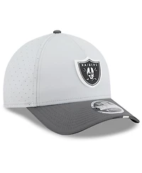 New Era Men's Gray/Graphite Las Vegas Raiders 2025 Nfl Training Camp A-Frame 9FORTY Adjustable Hat