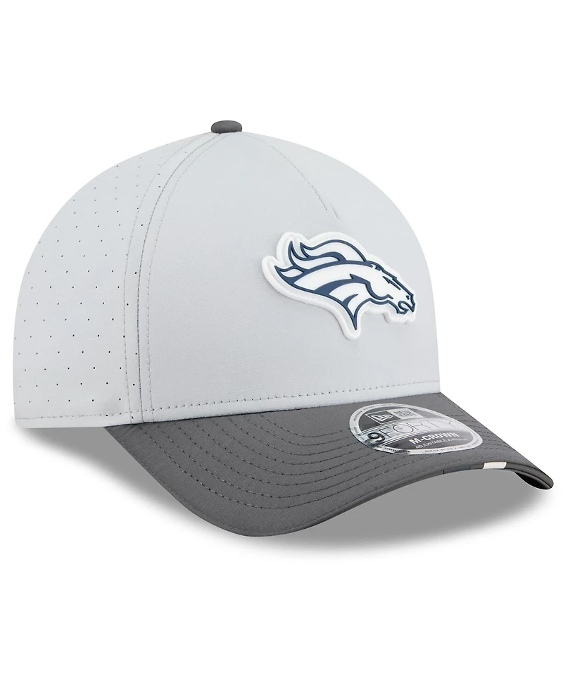 New Era Men's Gray/Graphite Denver Broncos 2025 Nfl Training Camp A-Frame 9FORTY Adjustable Hat