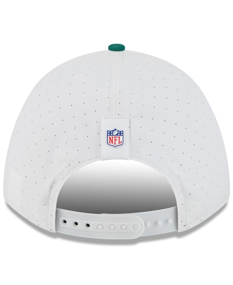 New Era Big Boys and Girls White/Green New York Jets 2025 Nfl Training Camp A-Frame 9FORTY Adjustable Hat