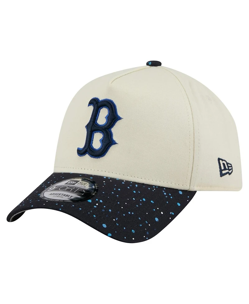 New Era Men's Cream Boston Red Sox Speckle A-Frame 9FORTY Adjustable Hat