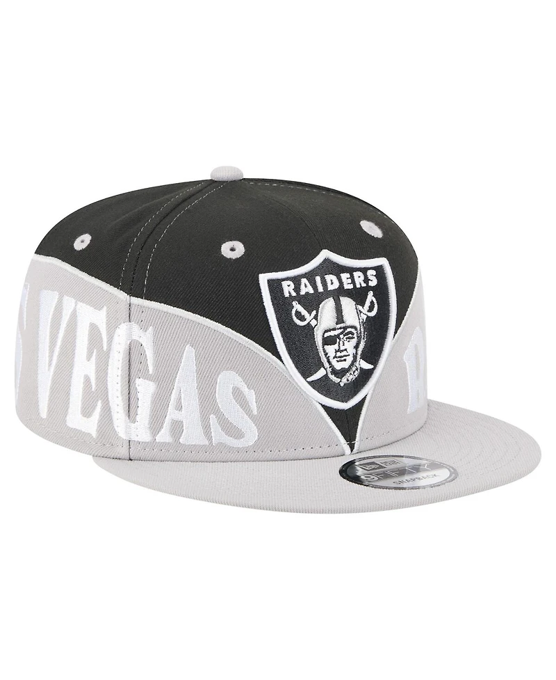 New Era Men's Black/Gray Las Vegas Raiders Split 9FIFTY Snapback Hat