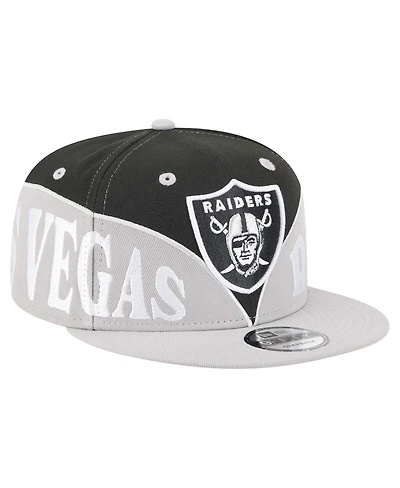 New Era Men's Black/Gray Las Vegas Raiders Split 9FIFTY Snapback Hat