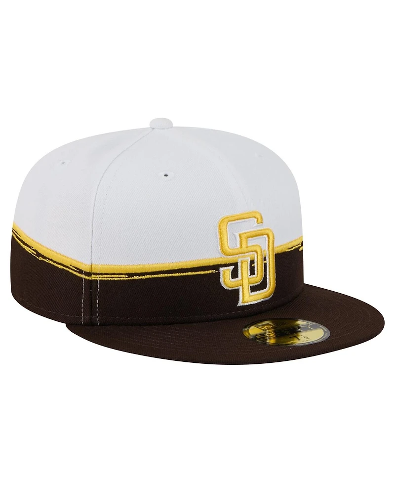 New Era Men's Brown/White San Diego Padres Paint Stroke 59FIFTY Fitted Hat