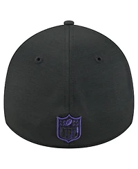 New Era Men's Black Baltimore Ravens Stripes 39THIRTY Flex Hat