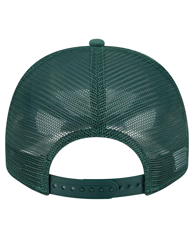 New Era Men's Hunter Green Milwaukee Bucks Vintage Team Rope A-Frame 9FIFTY Snapback Hat