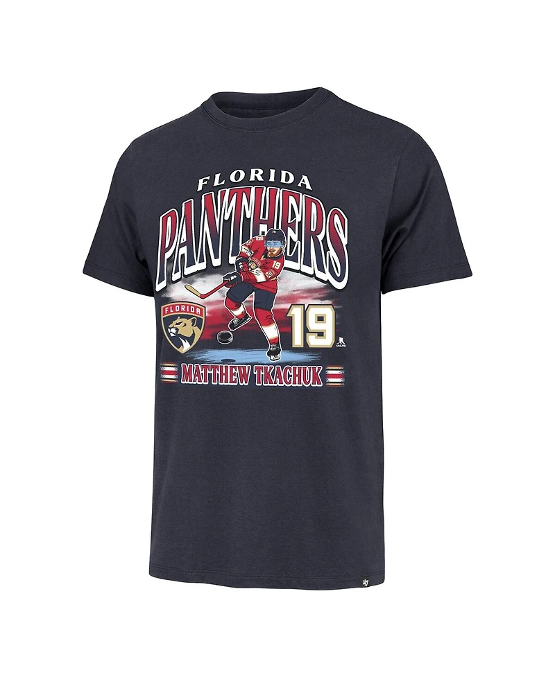 '47 Brand Men's Matthew Tkachuk Navy Florida Panthers Franklin Player Name Number T-Shirt
