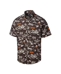 Reyn Spooner Men's Brown Cleveland Browns Throwback Kekai Print Button-Up Shirt