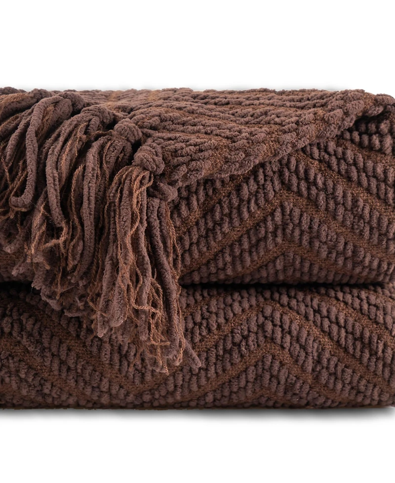 Battilo Herringbone Chenille Knit Throw, 50" x 60"