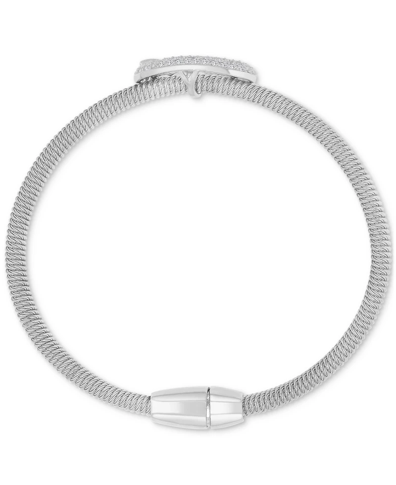 Macy's Cubic Zirconia Buckle Charm Bracelet Sterling Silver (also 14k Gold Over Silver)