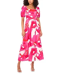Msk Women's Square-Neck Short-Sleeve Maxi Dress