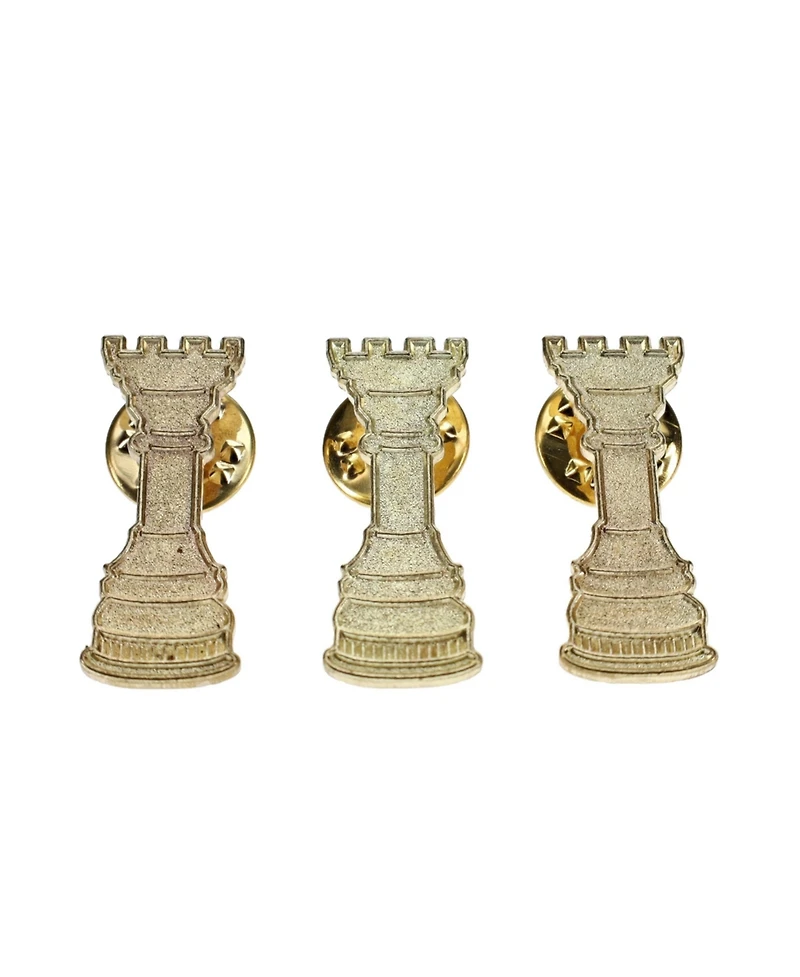We Games Metal Rook Chess Pins, Gold, Bulk Pack of 10