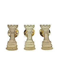 We Games Metal Rook Chess Pins, Gold, Bulk Pack of 10