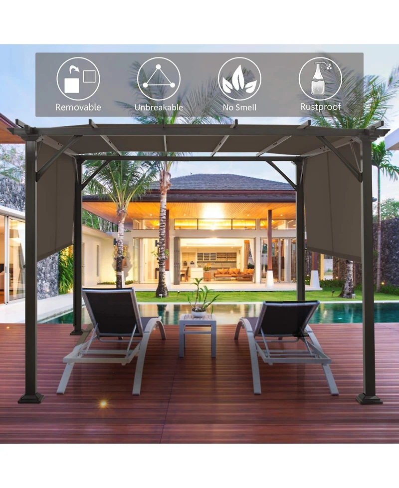 2 Pieces 16x4 Ft Universal Canopy Cover, Outdoor Pergola Roof Top Cover