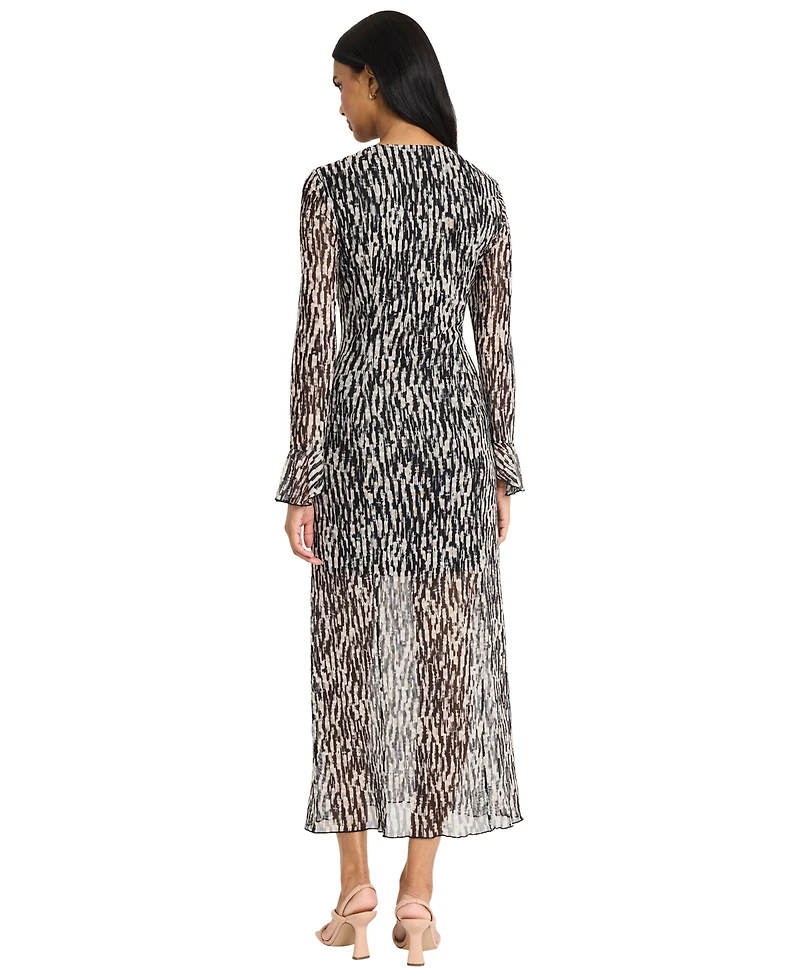 Donna Morgan Women's Long-Sleeve A-Line Dress