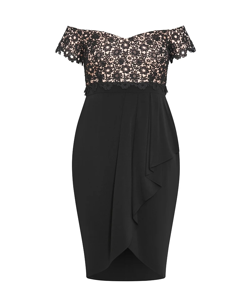 City Chic Women's Lace Glamour Midi Dress
