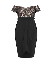 City Chic Women's Lace Glamour Midi Dress