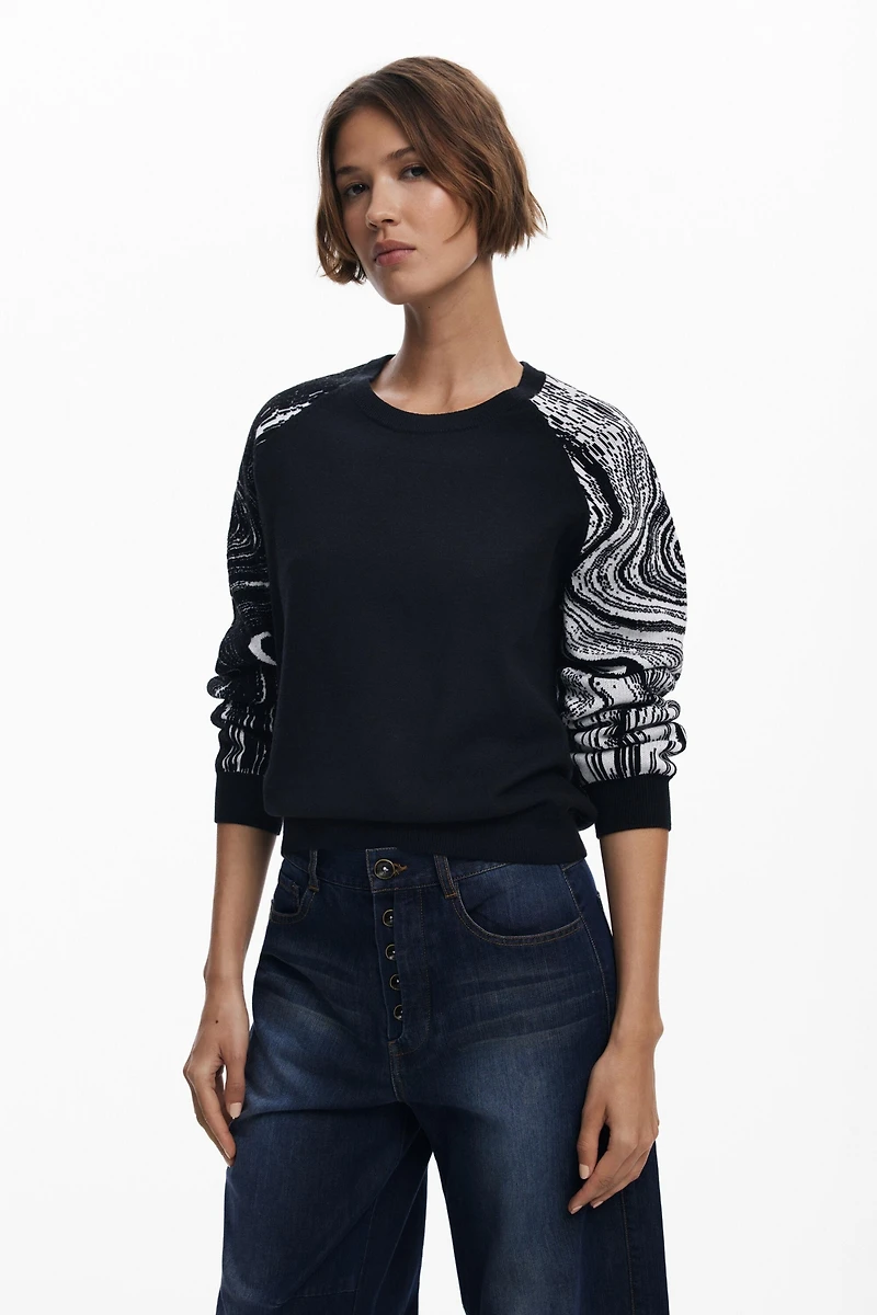 Desigual Women's Marbled sleeve sweater