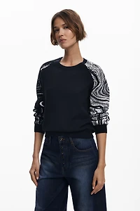 Desigual Women's Marbled sleeve sweater