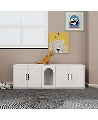 Streamdale Furniture Double Cat Litter Box Enclosure - White
