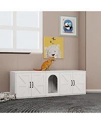 Streamdale Furniture Double Cat Litter Box Enclosure - White