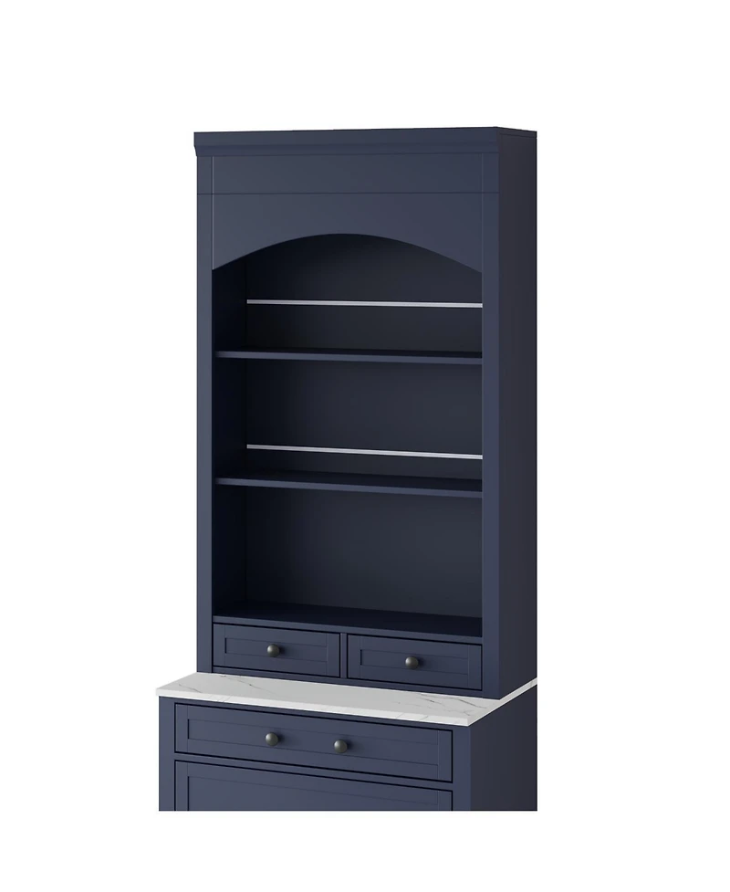 Streamdale Furniture Kitchen Pantry Cabinet Faux Marble Top