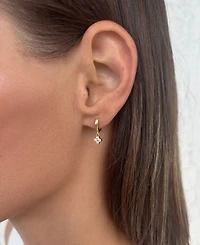 Adornia Cubic Zirconia Extra Mini Clover Dangle Huggie Earrings