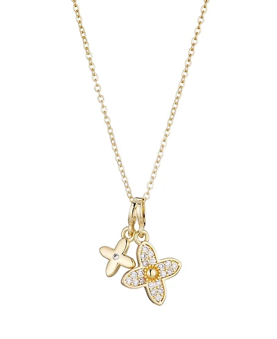 Adornia Tarnish Resistant Cubic Zirconia Double Pointed Clover Necklace