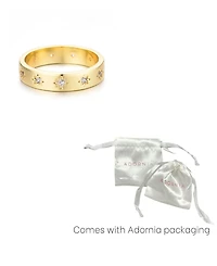 Adornia Gold Cubic Zirconia Stars Band Ring