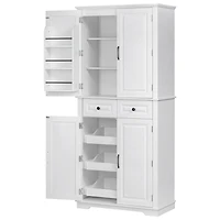 Casainc 71" Kitchen Pantry Cabinet with Pull-Out Organizers, 6 Door Shelves & Drawers