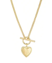 Adornia Gold Heart Initial Toggle Necklace