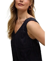 Raffya Women's Squire All Over Cut Work Drop Waist Midi Dress