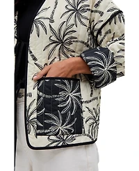 Raffya Women's Felicity Palm Print Reversible Jacket