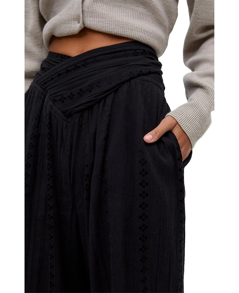 Raffya Women's Farrah Wide Leg Jacquard Trouser