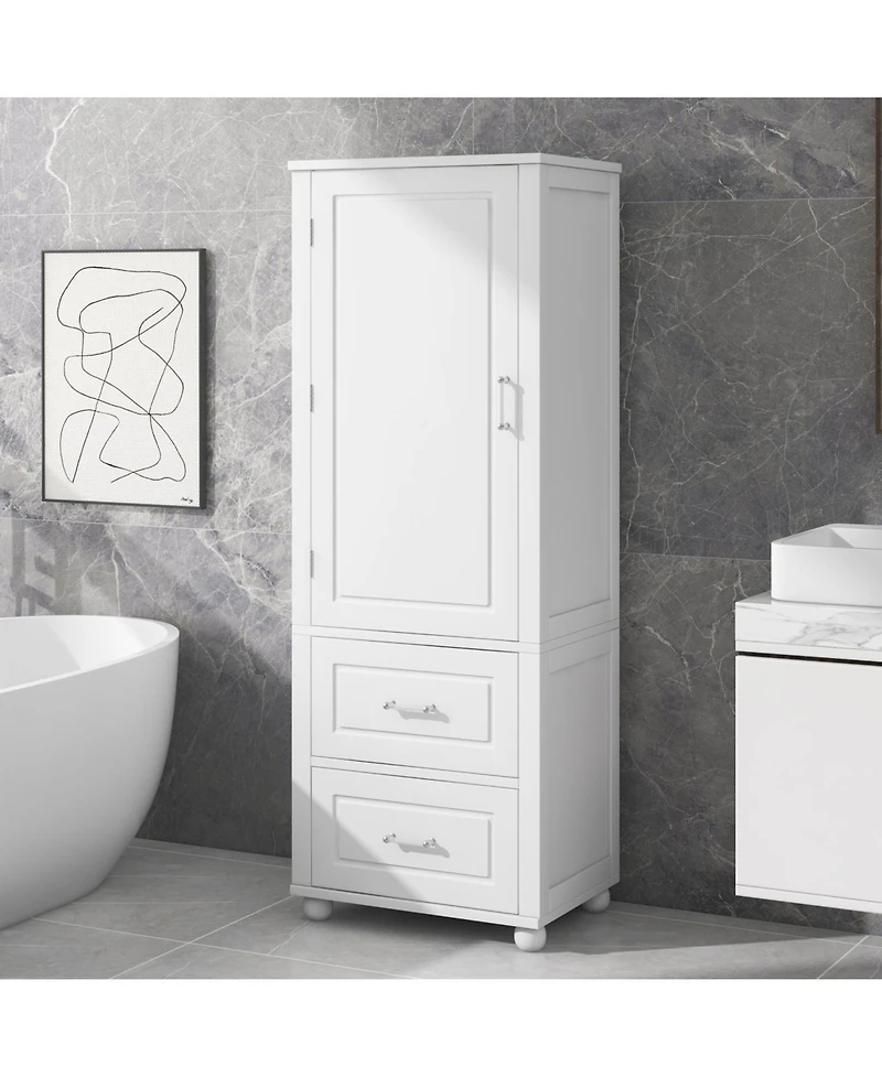 Streamdale Furniture Tall Bathroom Storage Cabinet with Drawers & Shelf